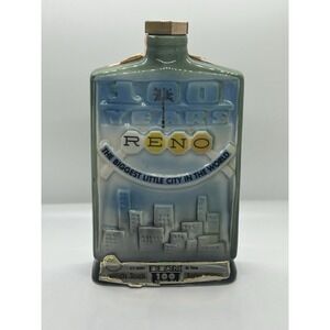 Vintage Collectible Jean Beam Decanter with Stopper Reno Nevada Souvenir